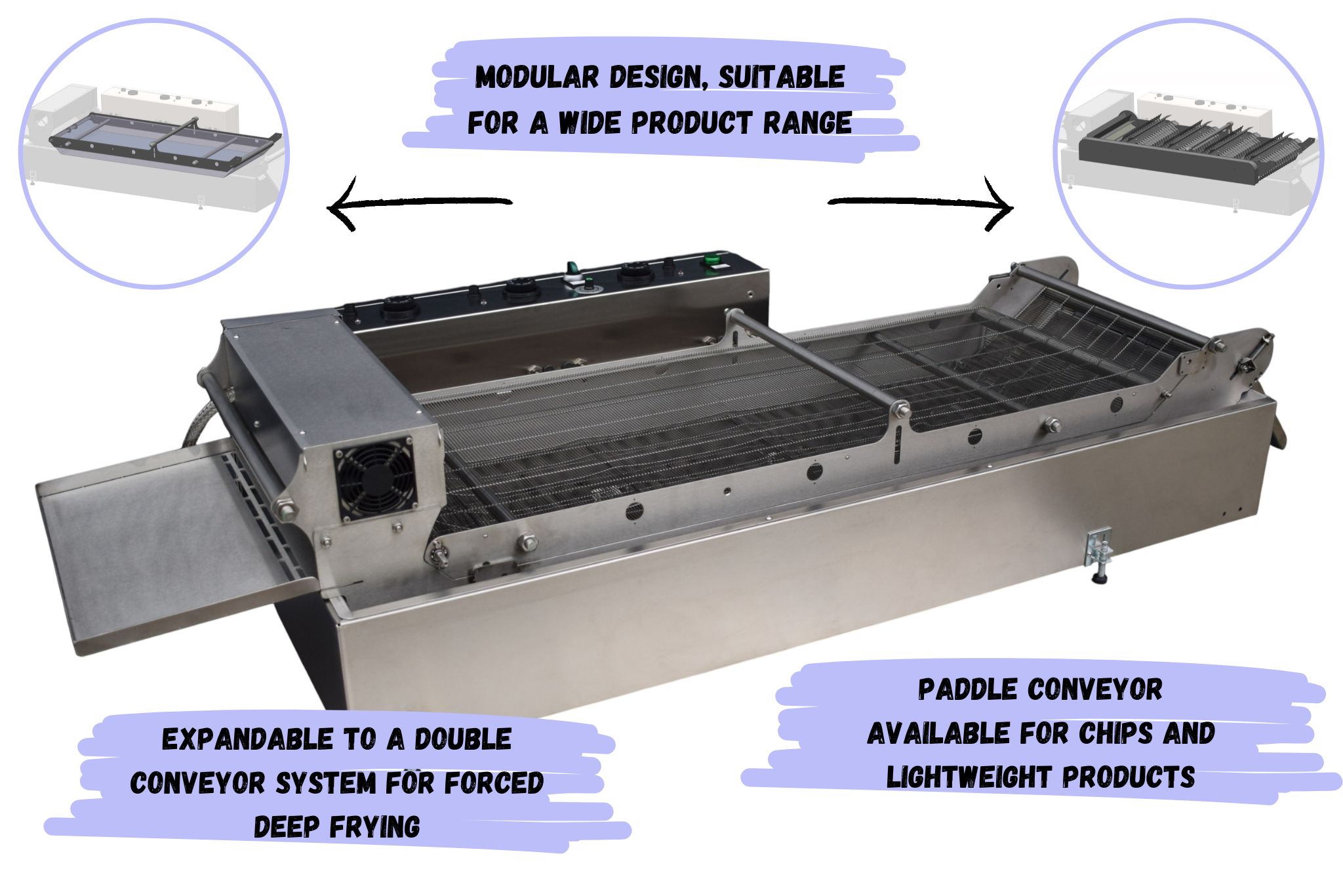 modular conveyor fryer